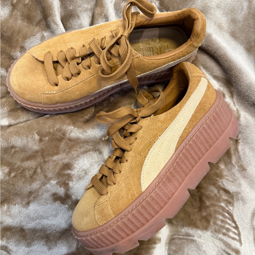 Puma x Fenty cleated creeper Tan Suede Platform Sneakers